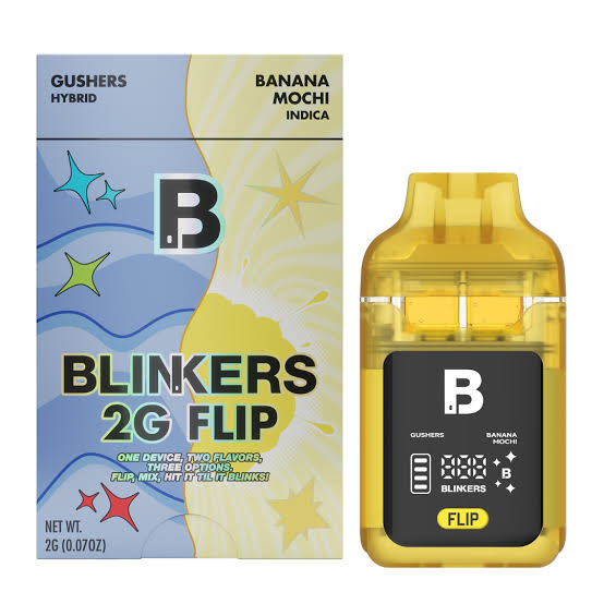 Blinkers Flip 2 Gram Disposable 91% THC ( Gushers & Banana Mochi)  Hybrid/Indica