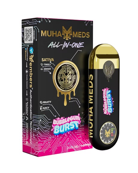 MUHA MEDS All in One 2 gram vape  (Bubblegum Burst) Sativa