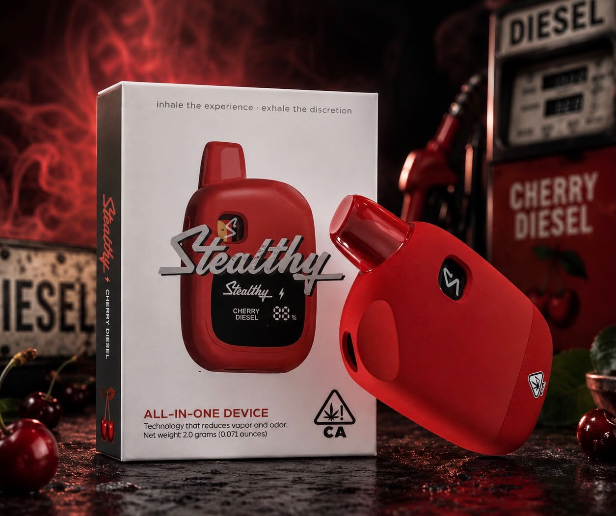 Stealthy 2g Vape Disposable  Cherry Diesel (Indica)